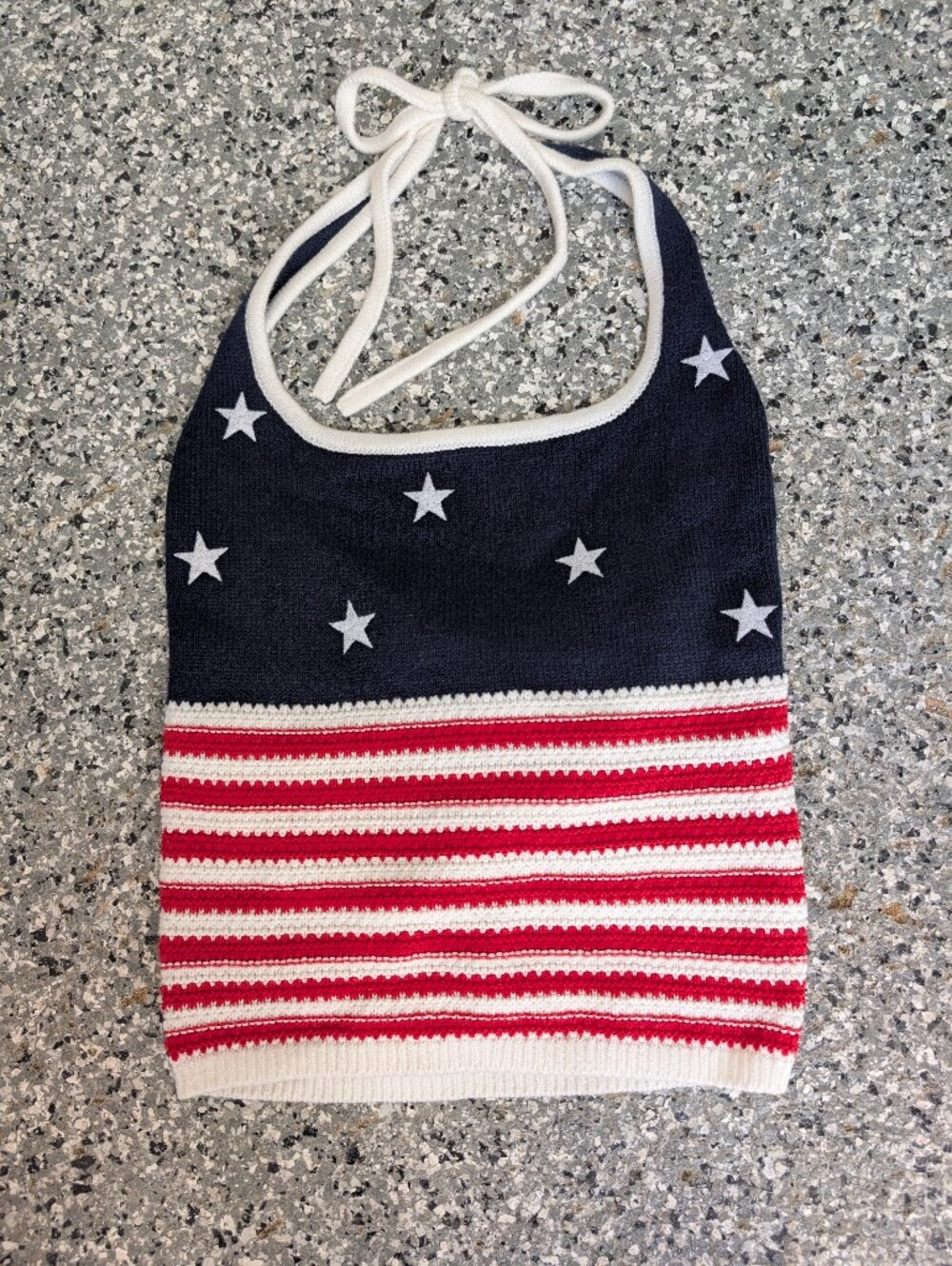 🇺🇸 4th of July Knit Halter Top - Red, White & Blue